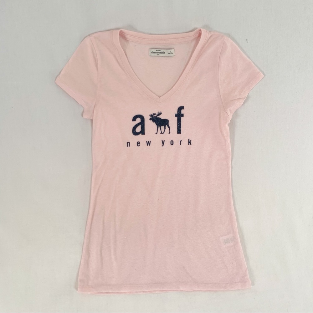 Abercrombie light pink V-neck tee